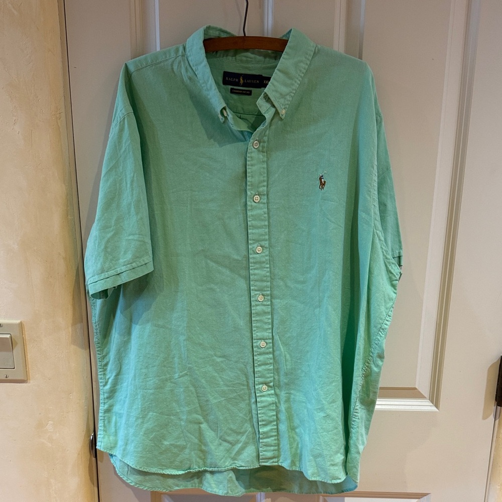Ralph Lauren Men's Mint Green Button Down Shirt